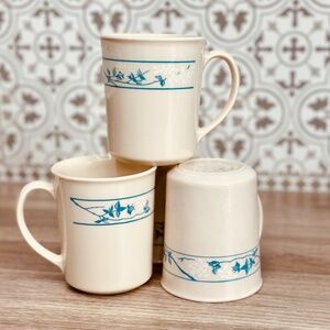 Vintage Corelle First of Spring Pattern Mugs Cups by Corning - Set of 4
